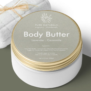 Pegatina Redonda Logotipo moderno de hoja botánica Producto neutro