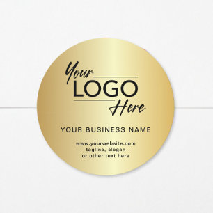 Pegatina Redonda Logotipo moderno de negocios dorado