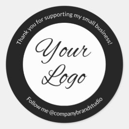 Pegatina Redonda Logotipo moderno para pequeñas empresas Gracias