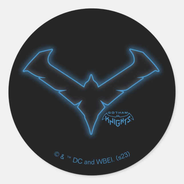 Pegatina Redonda Logotipo Noche Gotham Knights (Anverso)