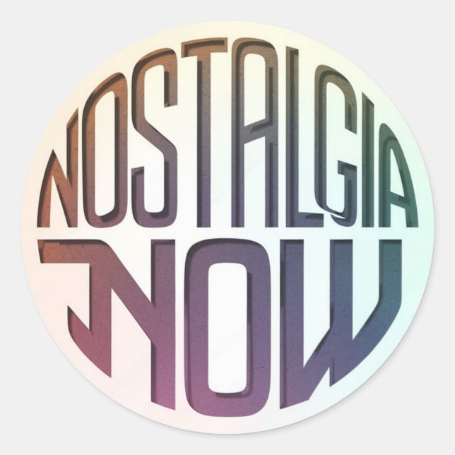 Pegatina Redonda Logotipo Nostalgia Now (Anverso)