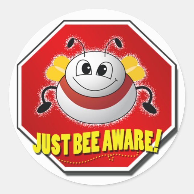 Pegatina Redonda Logotipo oficial Just Bee Aware (Anverso)