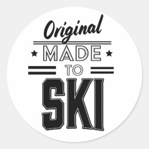Pegatina Redonda logotipo original de Made to Ski
