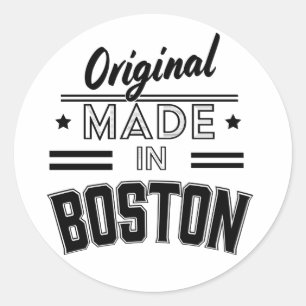 Pegatina Redonda Logotipo original hecho en Boston