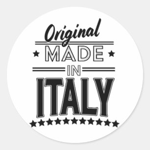 Pegatina Redonda Logotipo original hecho en Italia