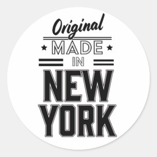 Pegatina Redonda logotipo original hecho en Nueva York