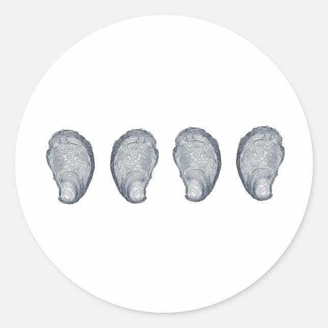 Pegatina Redonda Logotipo Oysters (Anverso)