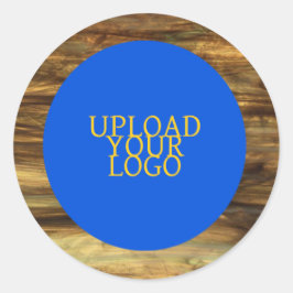 Pegatina Redonda Logotipo personalizado Caroline Wood Textura