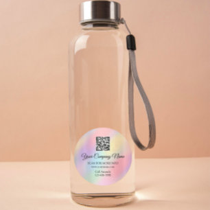 Pegatina Redonda Logotipo personalizado Código QR Rosa promocional