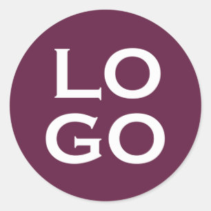 Pegatina Redonda Logotipo personalizado de empresa o negocio en mor