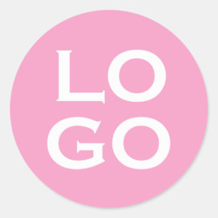 Pegatina Redonda Logotipo personalizado de empresa o negocio sobre 