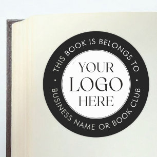 Pegatina Redonda Logotipo Personalizado Este Libro Pertenece A Etiq
