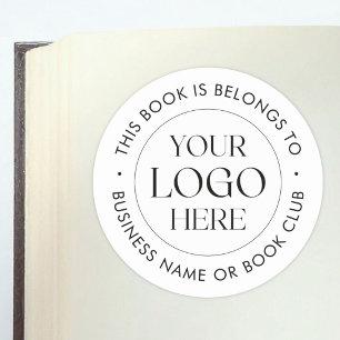 Pegatina Redonda Logotipo Personalizado Este Libro Pertenece A Etiq