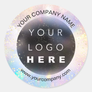 Pegatina Redonda Logotipo personalizado Nombre del texto Confeti do
