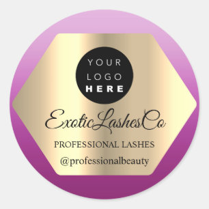Pegatina Redonda Logotipo personalizado Oro rosa Nombre Instagra So