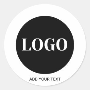 Pegatina Redonda logotipo personalizado y negocio de texto