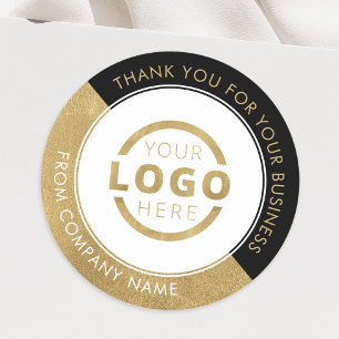 Pegatina Redonda Logotipo profesional de la compañía Gold Gracias