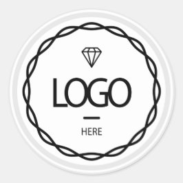 Pegatina Redonda Logotipo promocional Personalizado Marco gris Bell