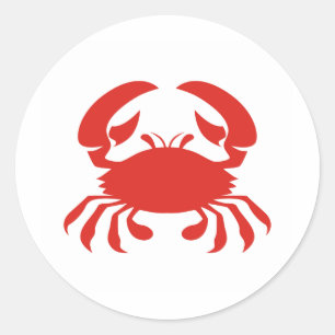 Pegatina Redonda Logotipo rojo del cangrejo