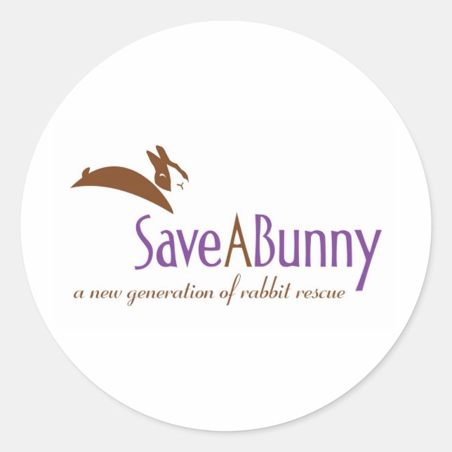 Pegatina Redonda Logotipo SaveABunny (Anverso)