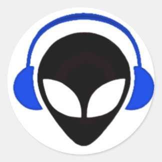 Pegatina Redonda Logotipo Sonic Alien