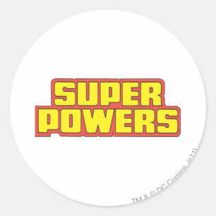 Pegatina Redonda Logotipo Super Powers™ Amarillo