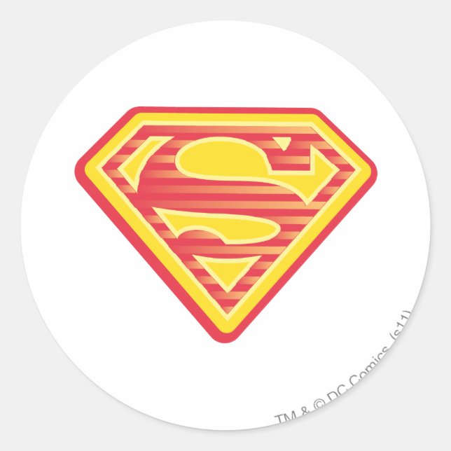 Pegatina Redonda Logotipo Supergirl Far-Out (Anverso)