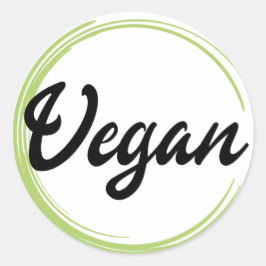 Pegatina Redonda Logotipo vegan