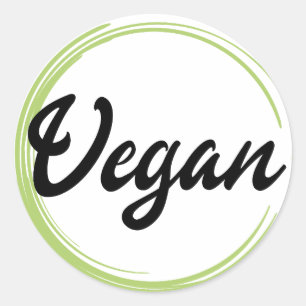 Pegatina Redonda Logotipo vegan