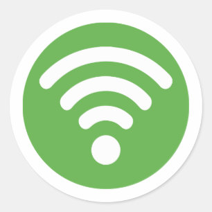Pegatina Redonda Logotipo WiFi
