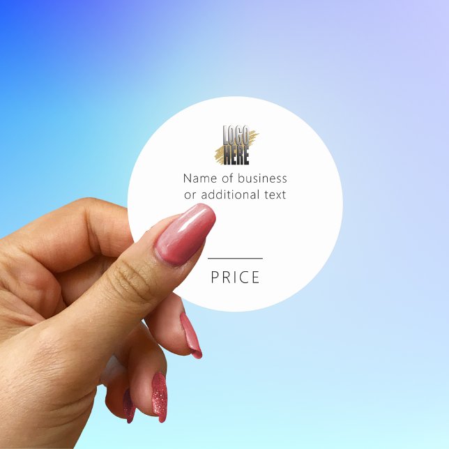 Pegatina Redonda Logotipo y precio para empresas personalizados (Subido por el creador)