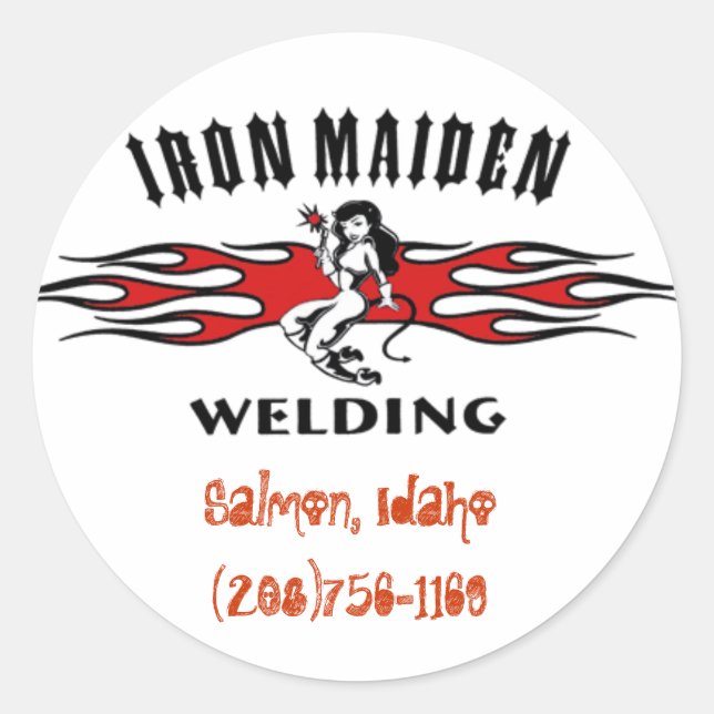 Pegatina Redonda LogoTranspnonumb, Salmon, Idaho(2008)756-1169 (Anverso)