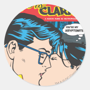 Pegatina Redonda Lois y Clark Comic
