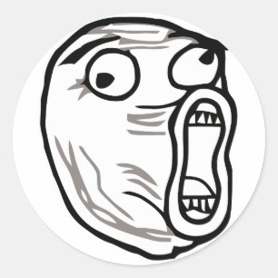 Pegatina Redonda lol face meme humor rofl omg
