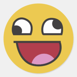 Pegatina Redonda lol goofy eyed emoji