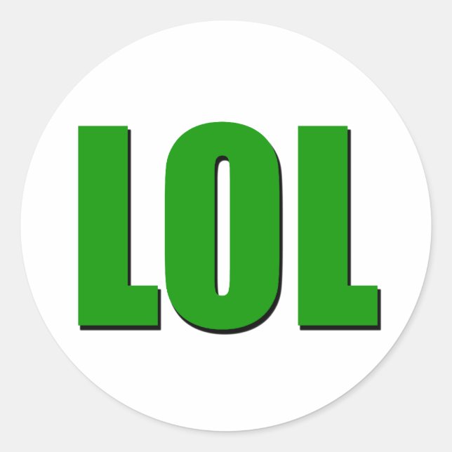 Pegatina Redonda LOL green (Anverso)
