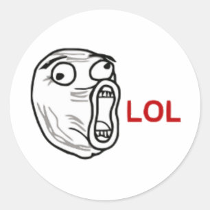 Pegatina Redonda LOL Rage Face