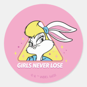 Pegatina Redonda Lola Bunny Chicas nunca pierden