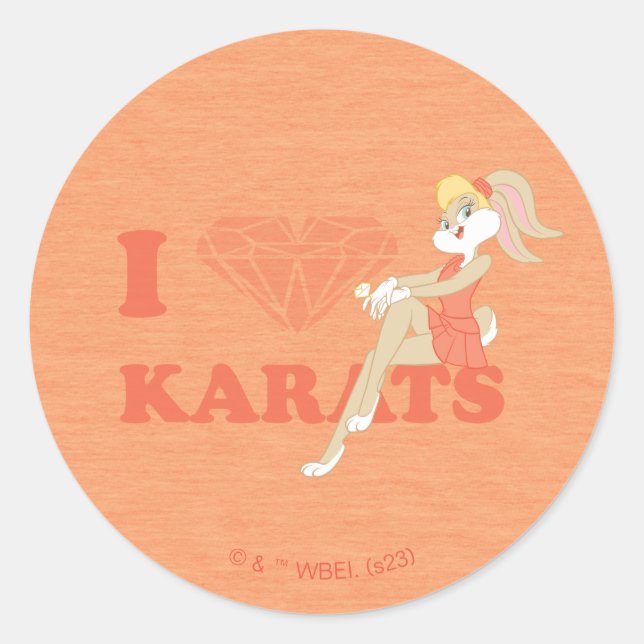 Pegatina Redonda Lola Bunny I Heart Karats (Anverso)