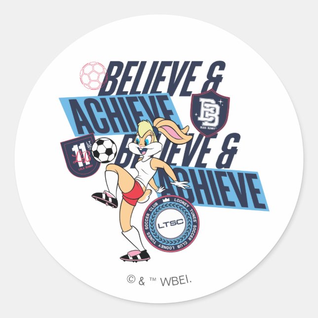 Pegatina Redonda Lola Bunny LOONEY TUNES™ Soccer Club Graphic (Anverso)