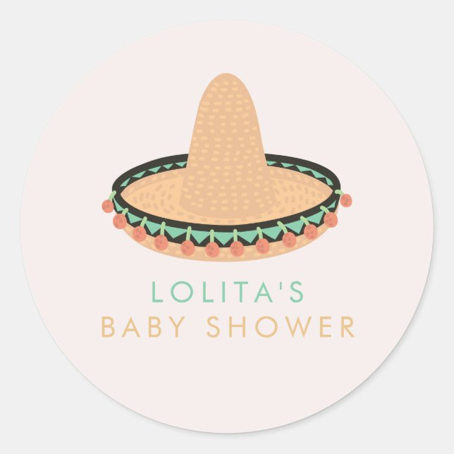Pegatina Redonda LOLITA Taco Bout a Baby Fiesta Baby Shower (Anverso)