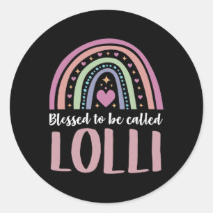 Pegatina Redonda Lolli Tee Shirt Para Las Mujeres Abuelas Día de la