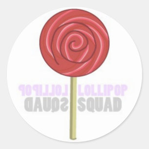 Pegatina Redonda Lollipop rojo