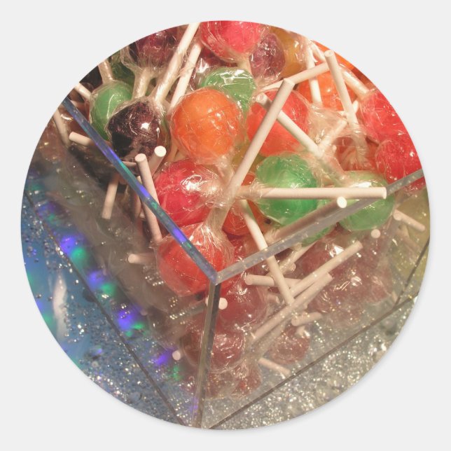 Pegatina Redonda Lollipops (Anverso)