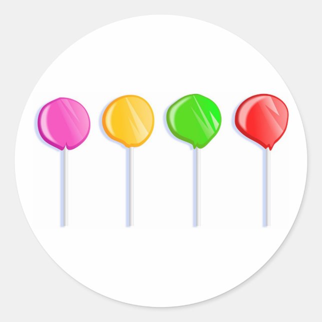 Pegatina Redonda Lollipops (Anverso)