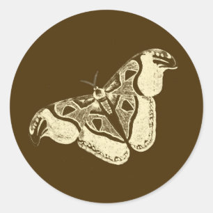 Pegatina Redonda Loma gitana, marrón chocolate y beige