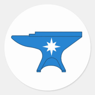 Pegatina Redonda Lomo de la placa de población oriental