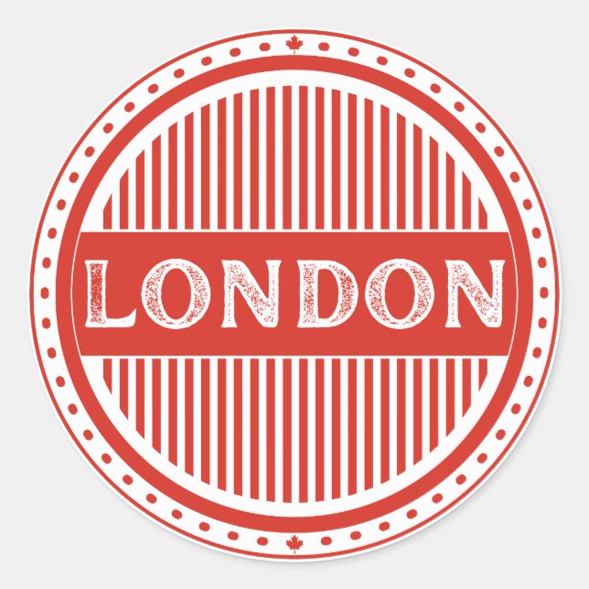 Pegatina Redonda London City Pride Emblem – Canadian Identity (Anverso)