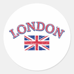 Pegatina Redonda London Union Jack Design
