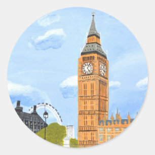 Pegatina Redonda Londres Big Ben